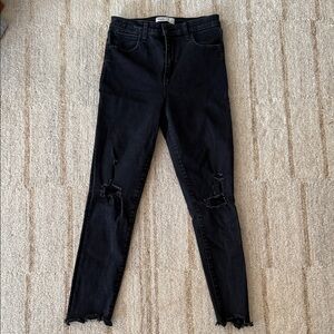 Abercrombie & Fitch- Curve Love Black Super Skinny Ankle High Rise Jeans
